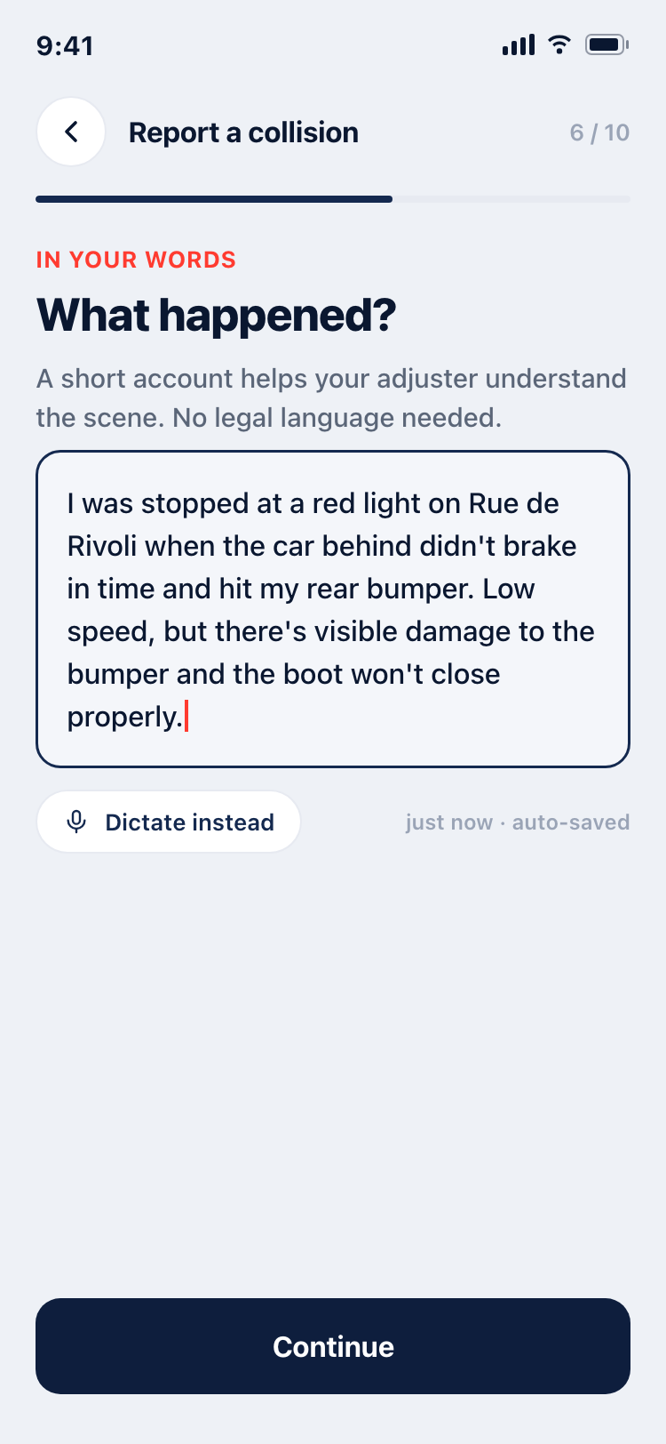Describe what happened screen