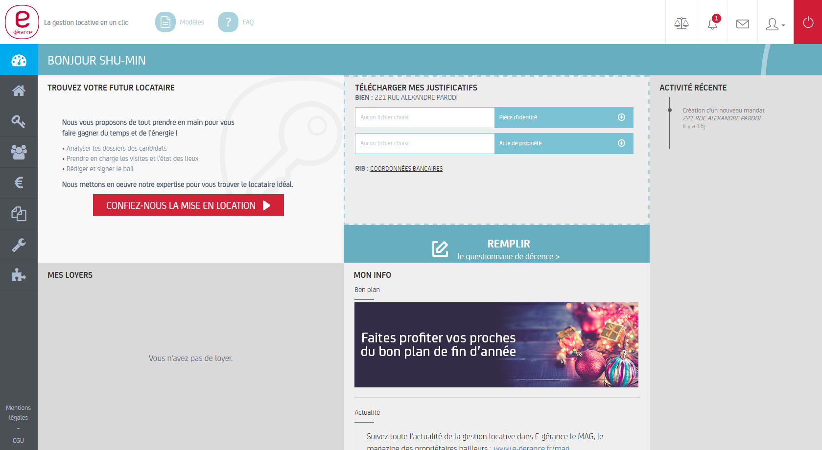 Previous dashboard with cluttered layout and unclear hierarchy