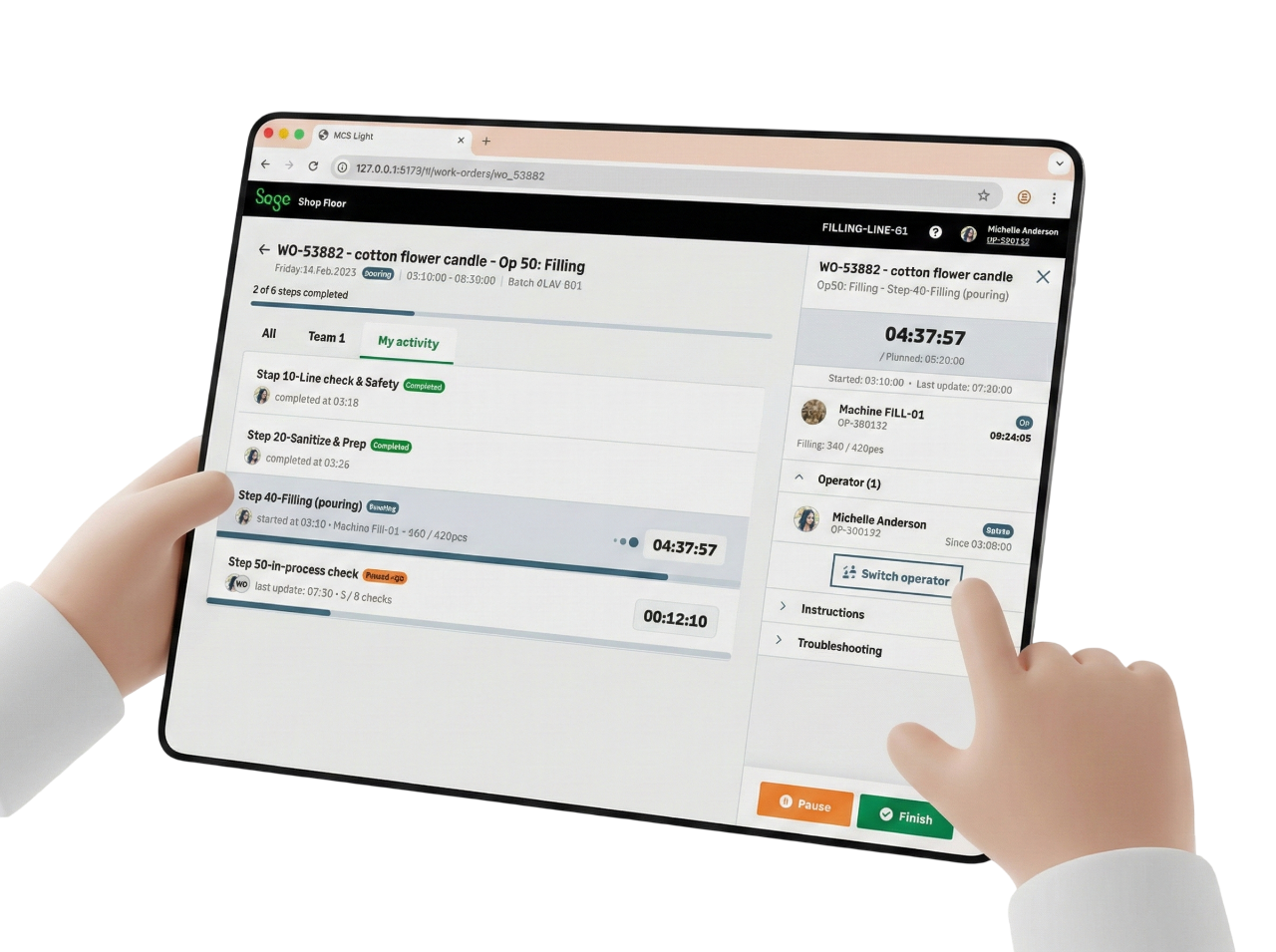 MES Light interface preview