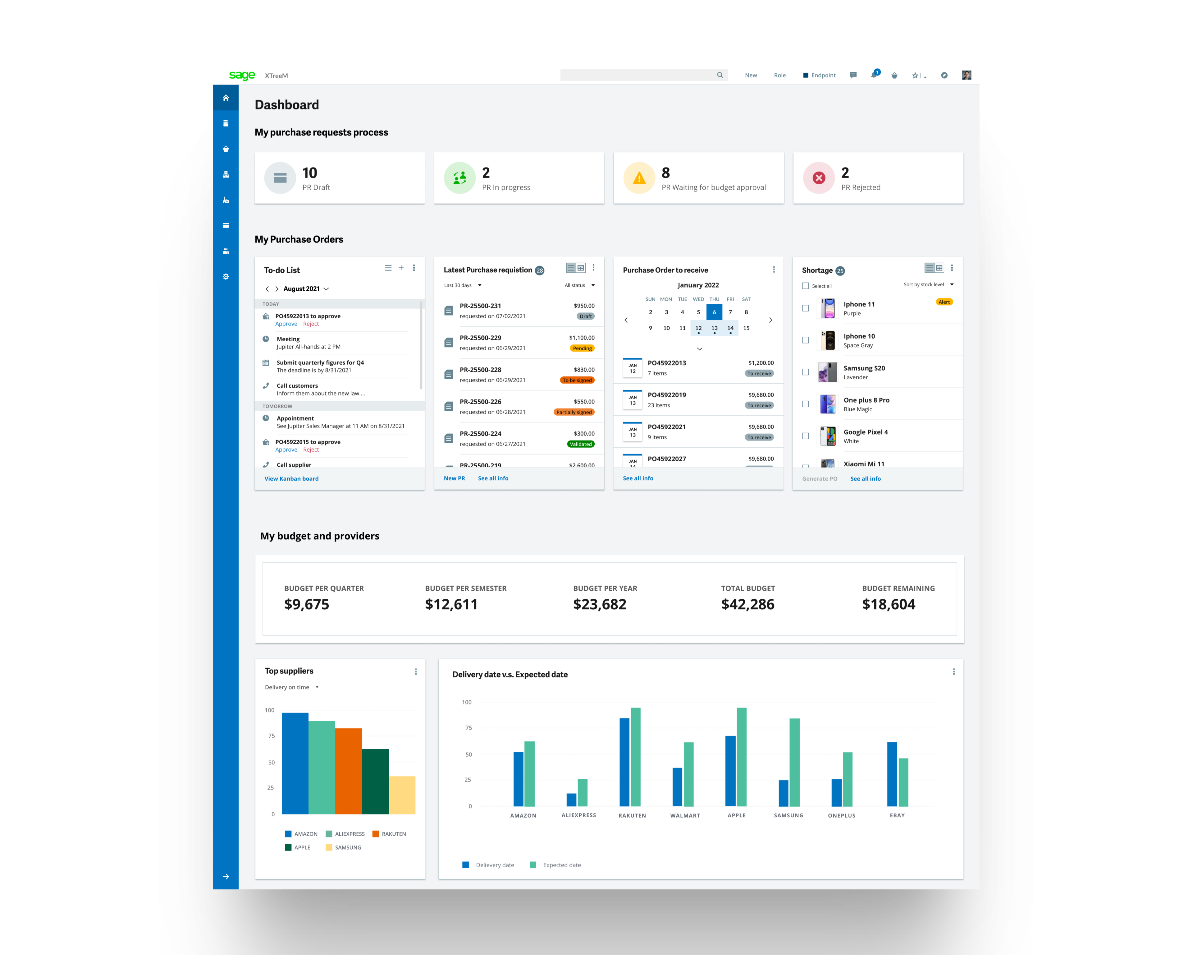 Purchase Order interface preview