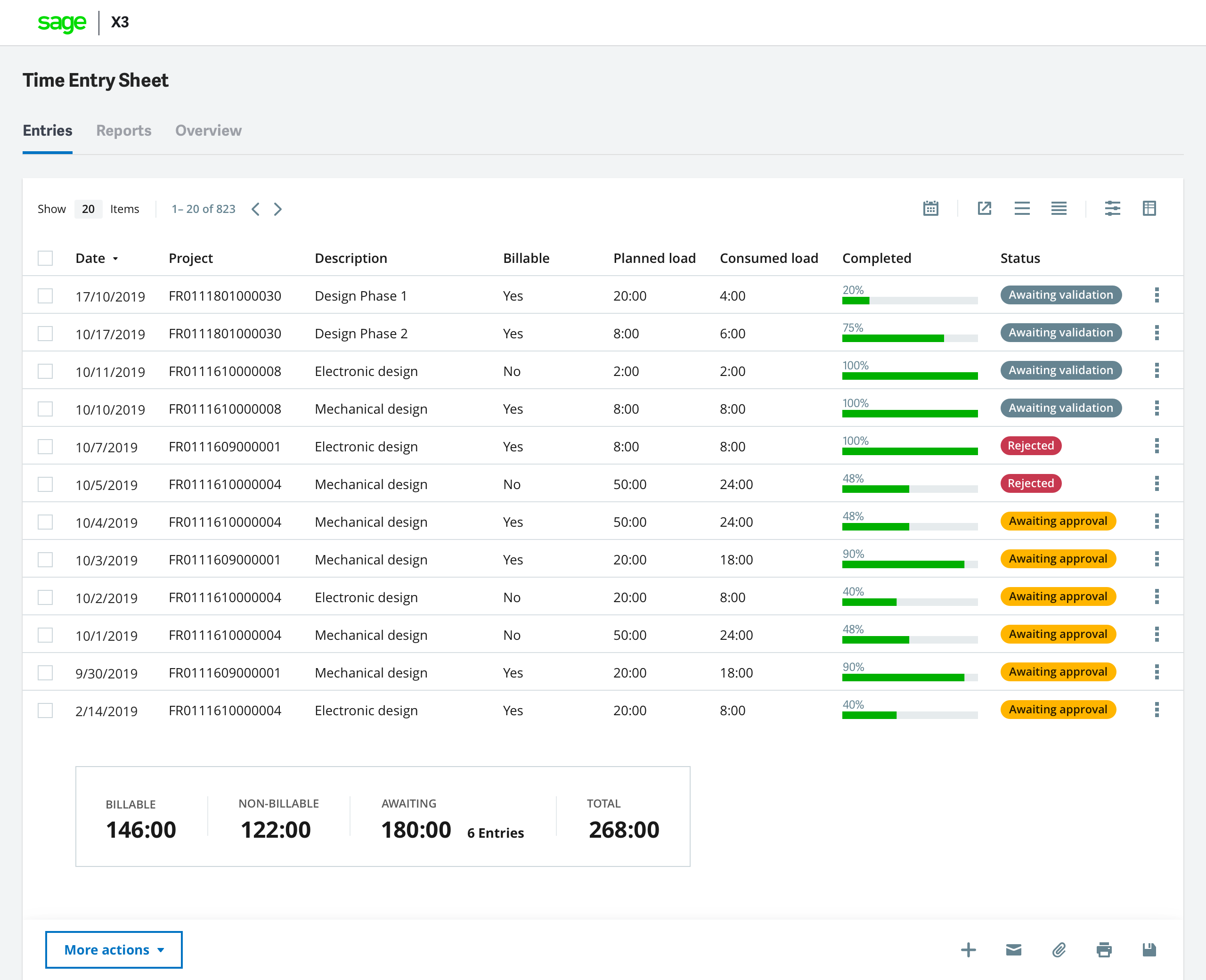 Grid View for Time Entry
