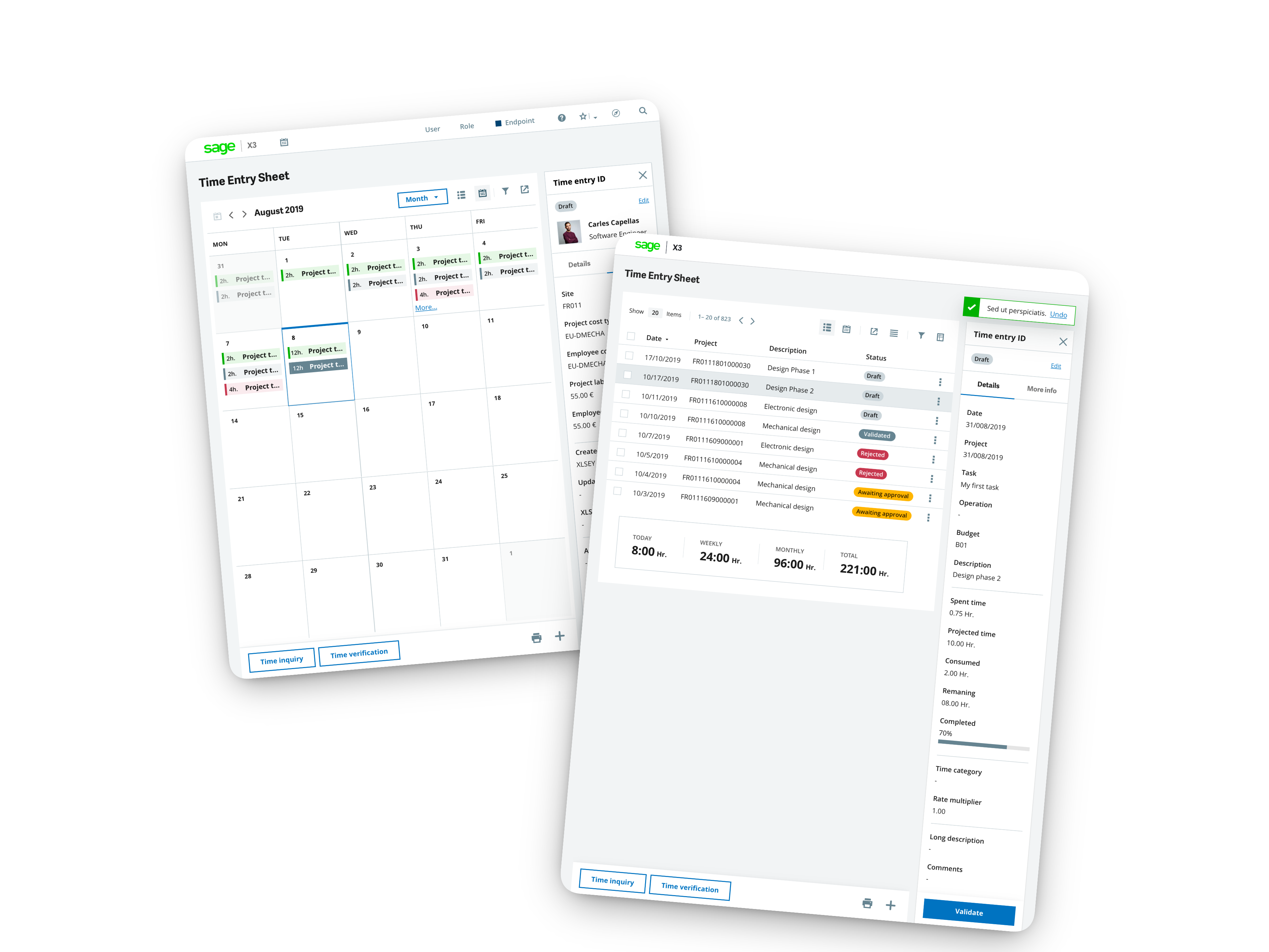 Time Entry interface preview